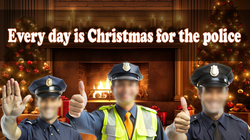 Every day is Christmas for the police